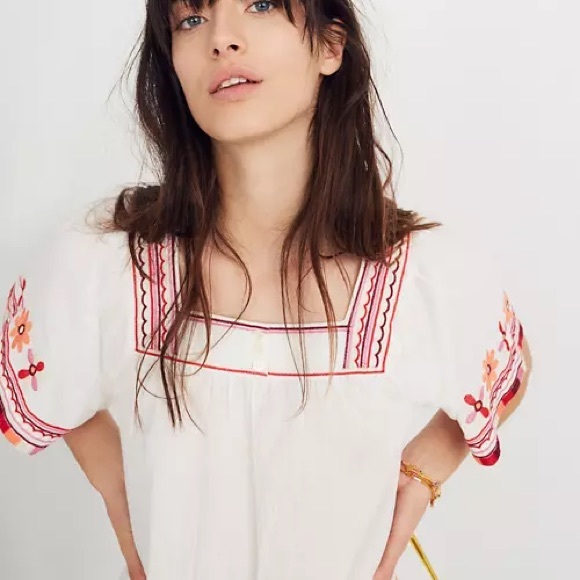Madewell Embroidered Sandblossom Top XXS - Picture 2 of 7